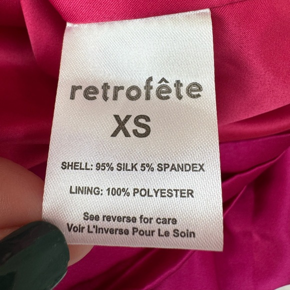 RETROFETE Silk Barbara Mini Dress in Orchid Pink size XS NEW $695 - Picture 14 of 16